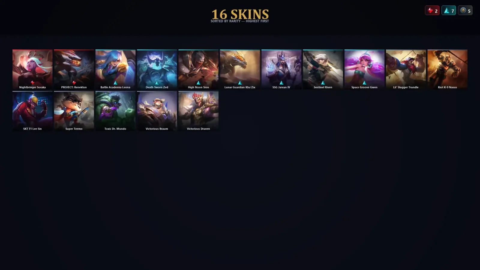 [LoL] | EUW | Level 77 | Platinum III | 133 Champions | 16 Skins — LoL account