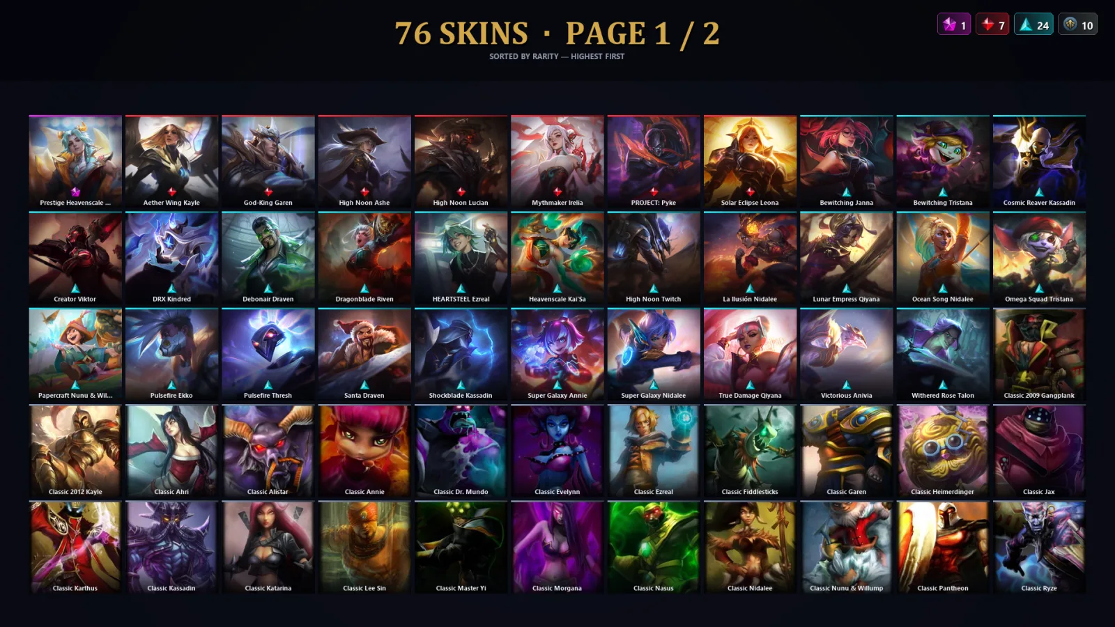 [LoL] | TR | Level 111 | Emerald IV | 74 Champions | 44 Skins | 19,738 BE