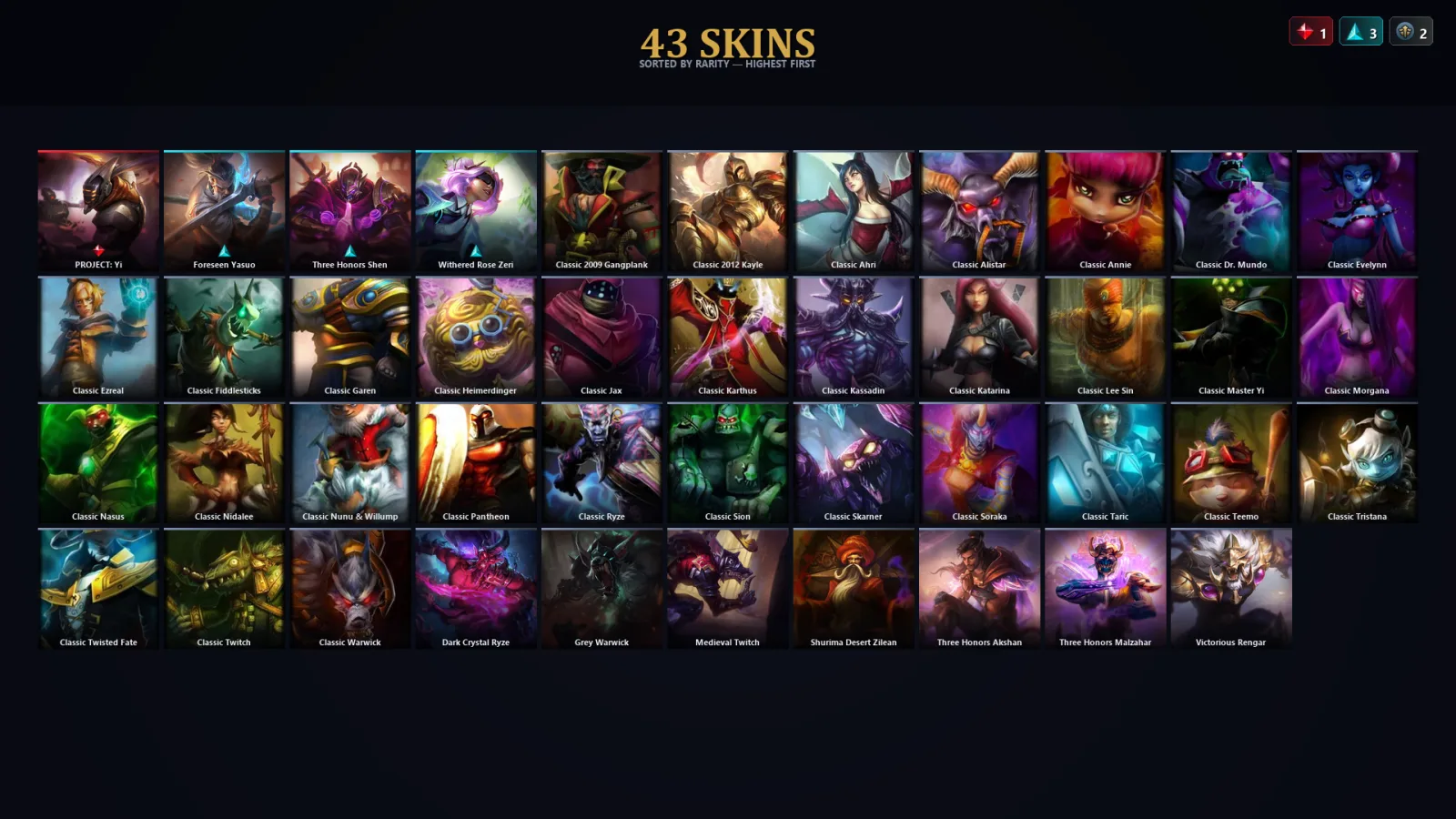 [LoL] | EUW | Level 66 | Emerald III | 59 Champions | 43 Skins