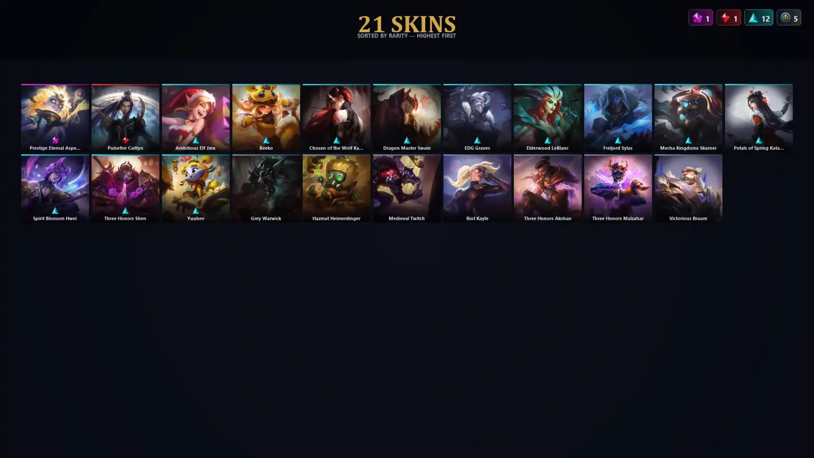 [LoL] | TR | Level 49 | Platinum III | 78 Champions | 21 Skins — LoL account