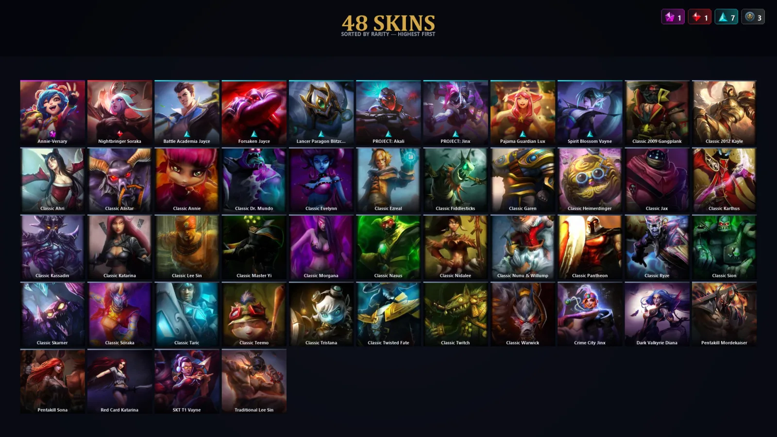 [LoL] | TR | Level 62 | Diamond IV | 63 Champions | 48 Skins