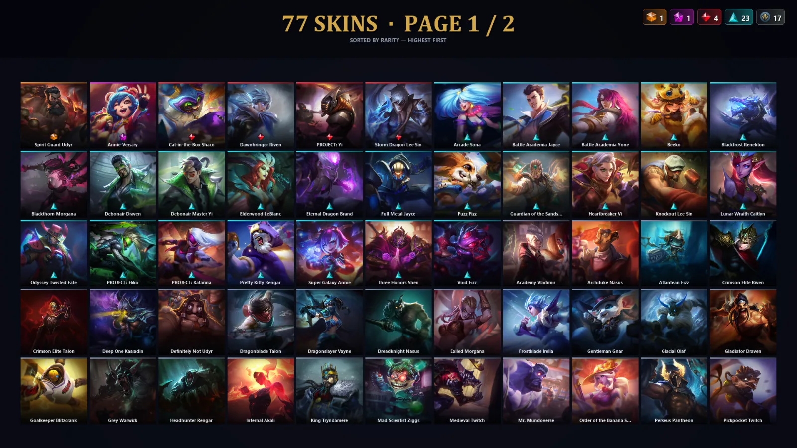 [LoL] | TR | Level 114 | Diamond IV | 173 Champions | 77 Skins | 24,606 BE