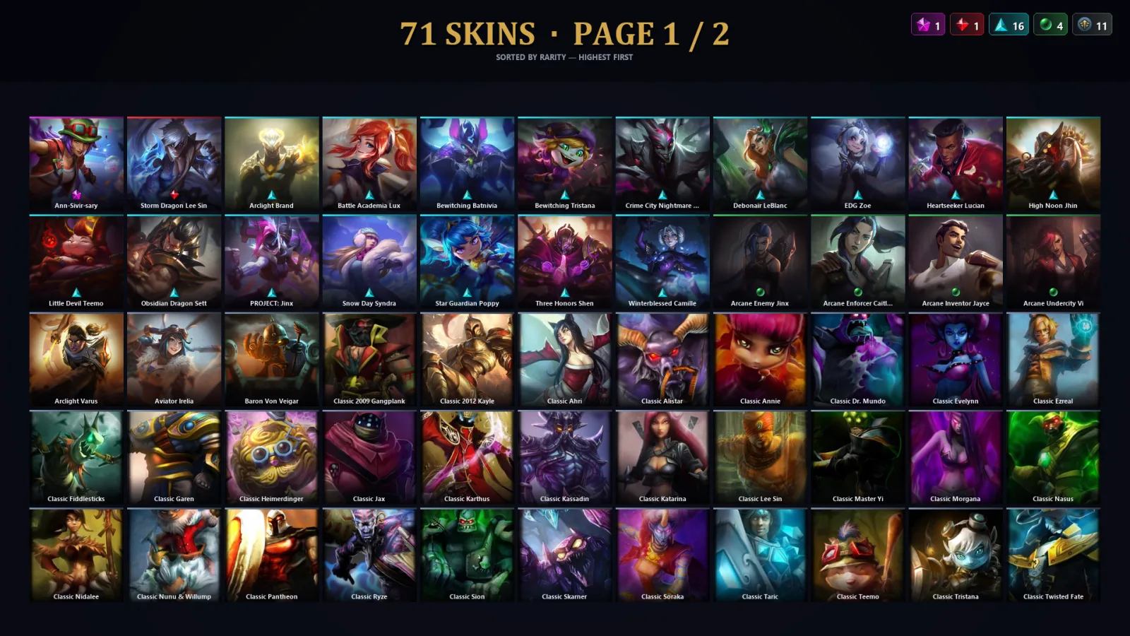 [LoL] | TR | Level 61 | Emerald I | 126 Champions | 71 Skins | 17,707 BE