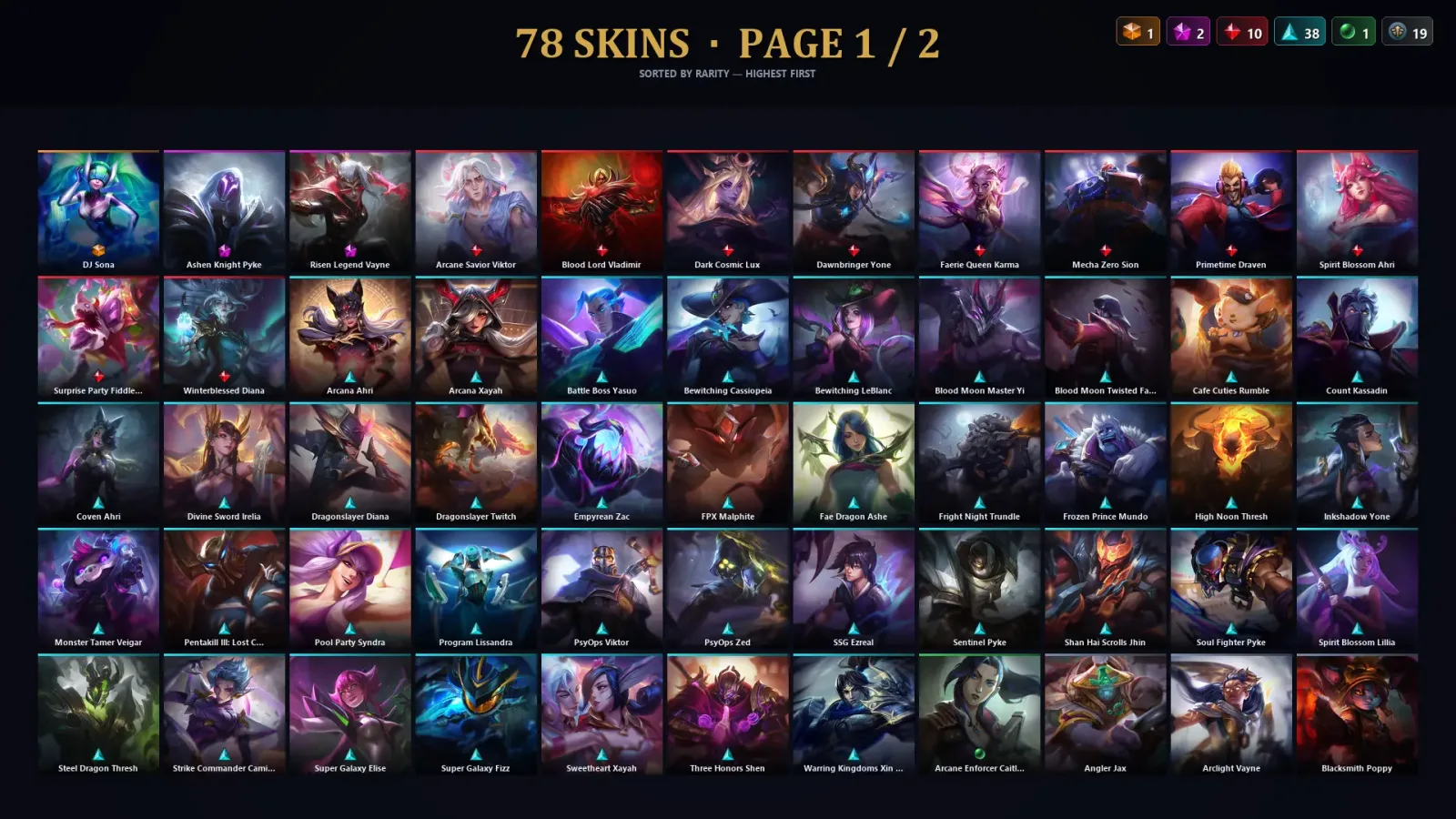 [LoL] | TR | Level 168 | Platinum IV | 145 Champions | 78 Skins | 52,092 BE — LoL account