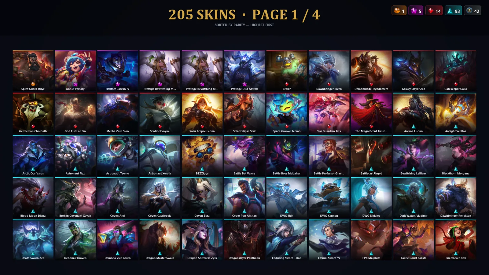 [LoL] | TR | Level 353 | 172 Champions | 173 Skins | 170,831 BE