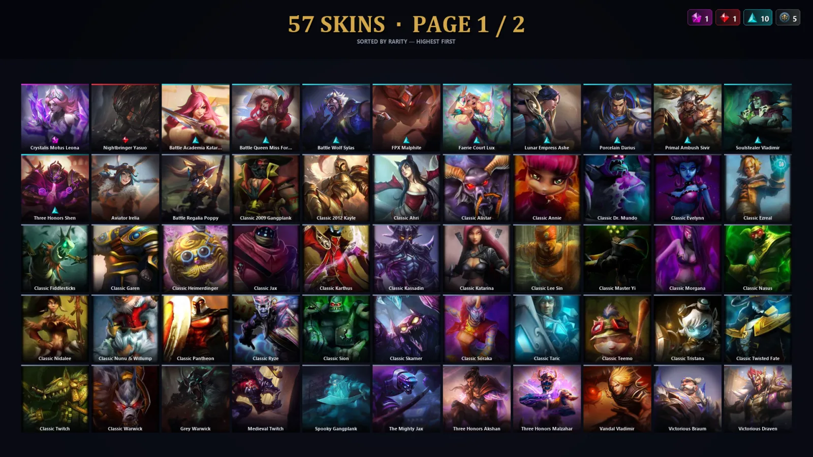 [LoL] | EUW | Level 59 | Emerald III | 133 Champions | 57 Skins