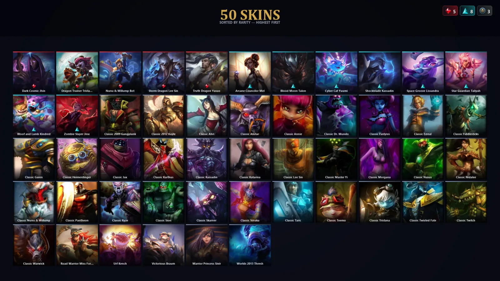 [LoL] | TR | Level 88 | Emerald II | 173 Champions | 18 Skins