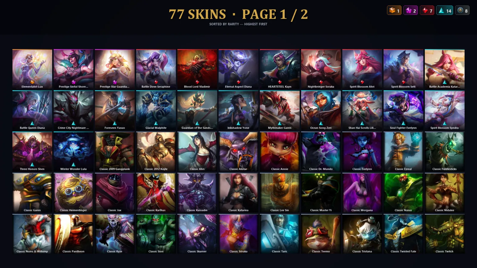 [LoL] | TR | Level 104 | Emerald III | 124 Champions | 77 Skins