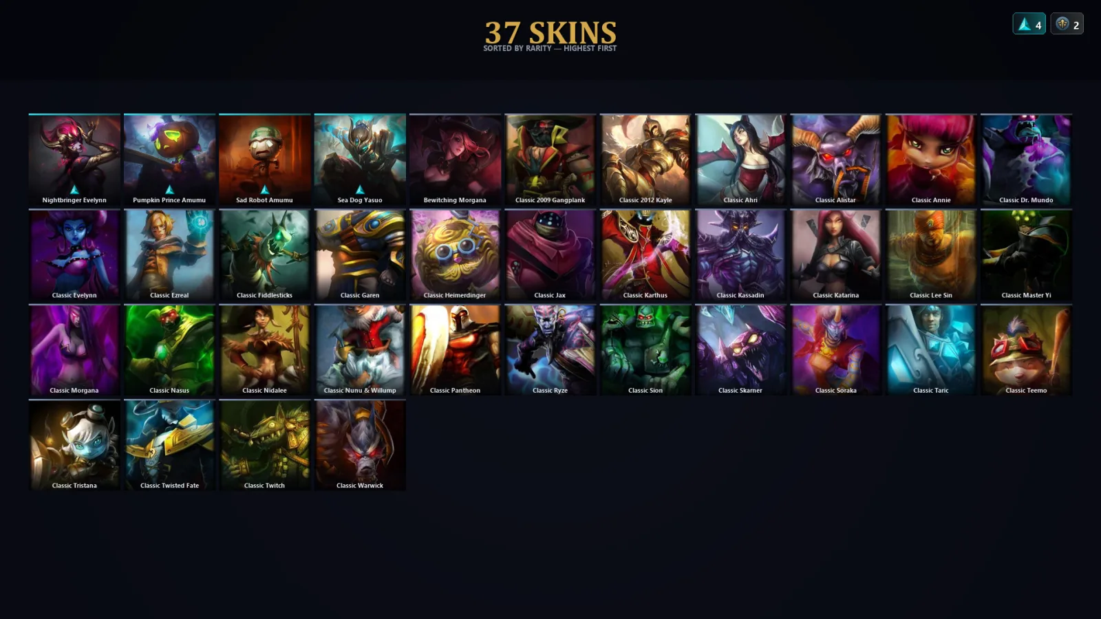 [LoL] | EUW | Level 42 | Gold IV | 50 Champions | 5 Skins | 21,155 BE
