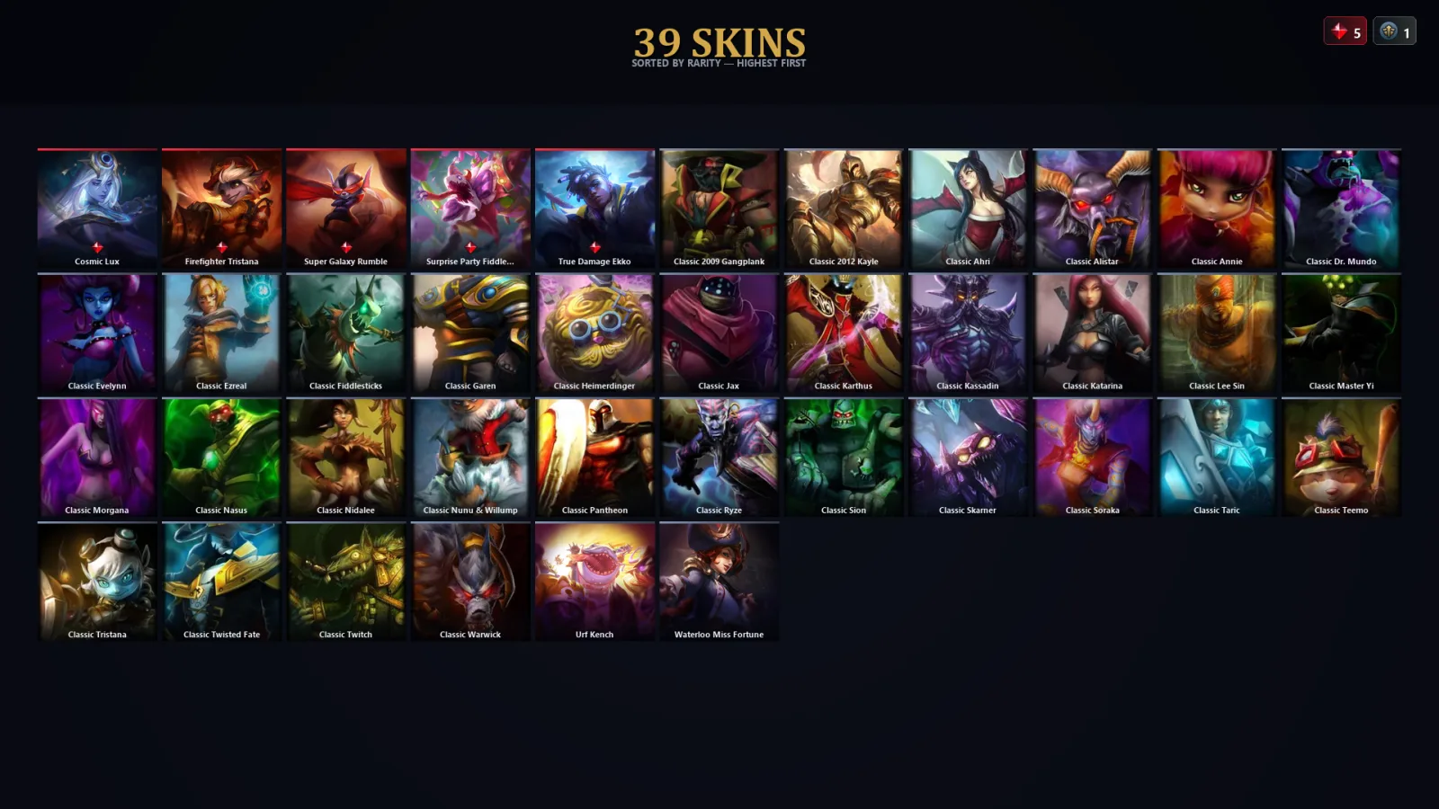 [LoL] | TR | Level 41 | 44 Champions | 7 Skins