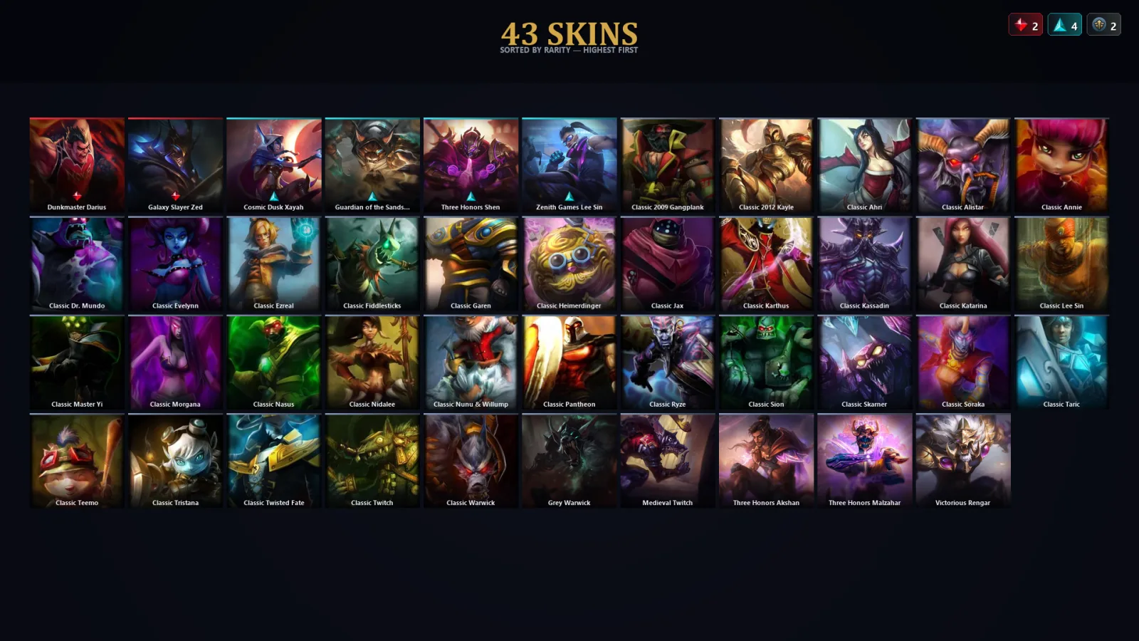 [LoL] | TR | Level 54 | Diamond II | 64 Champions | 43 Skins