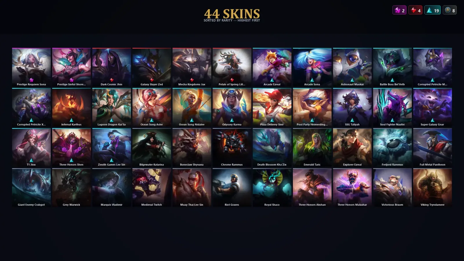 [LoL] | TR | Level 69 | Diamond II | 141 Champions | 44 Skins | 23,532 BE