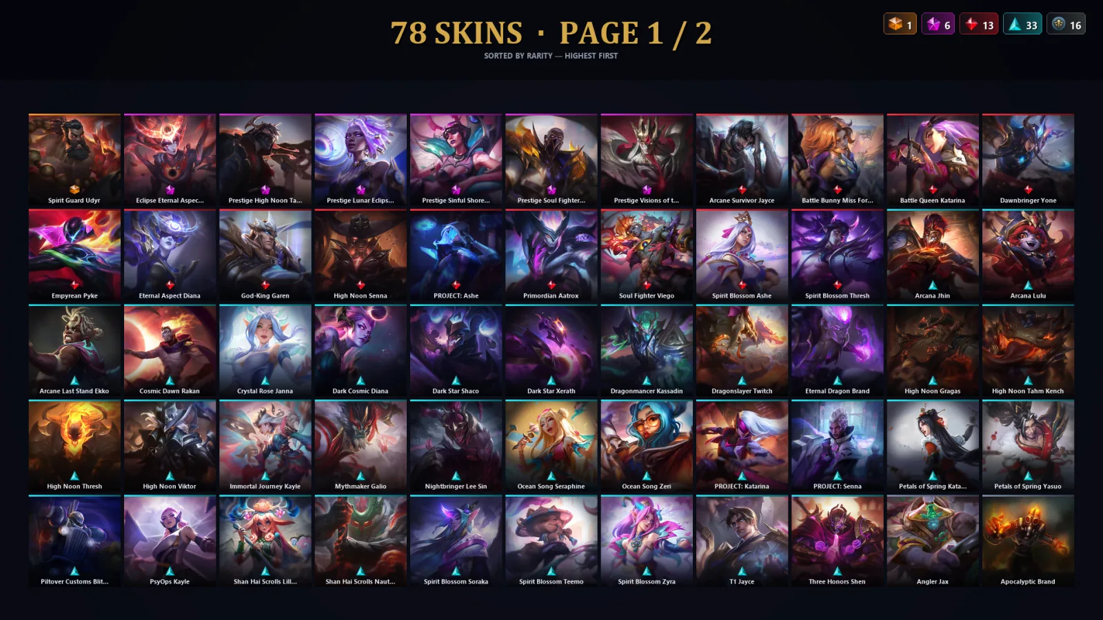 [LoL] | TR | Level 209 | 173 Champions | 78 Skins | 46,268 BE — Shan Hai Scrolls Lillia