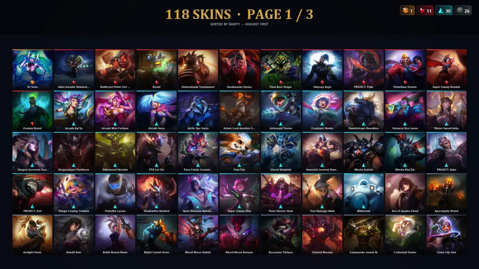 [LoL] | TR | Level 30 | Master | 173 Champions | 118 Skins | 64,443 BE