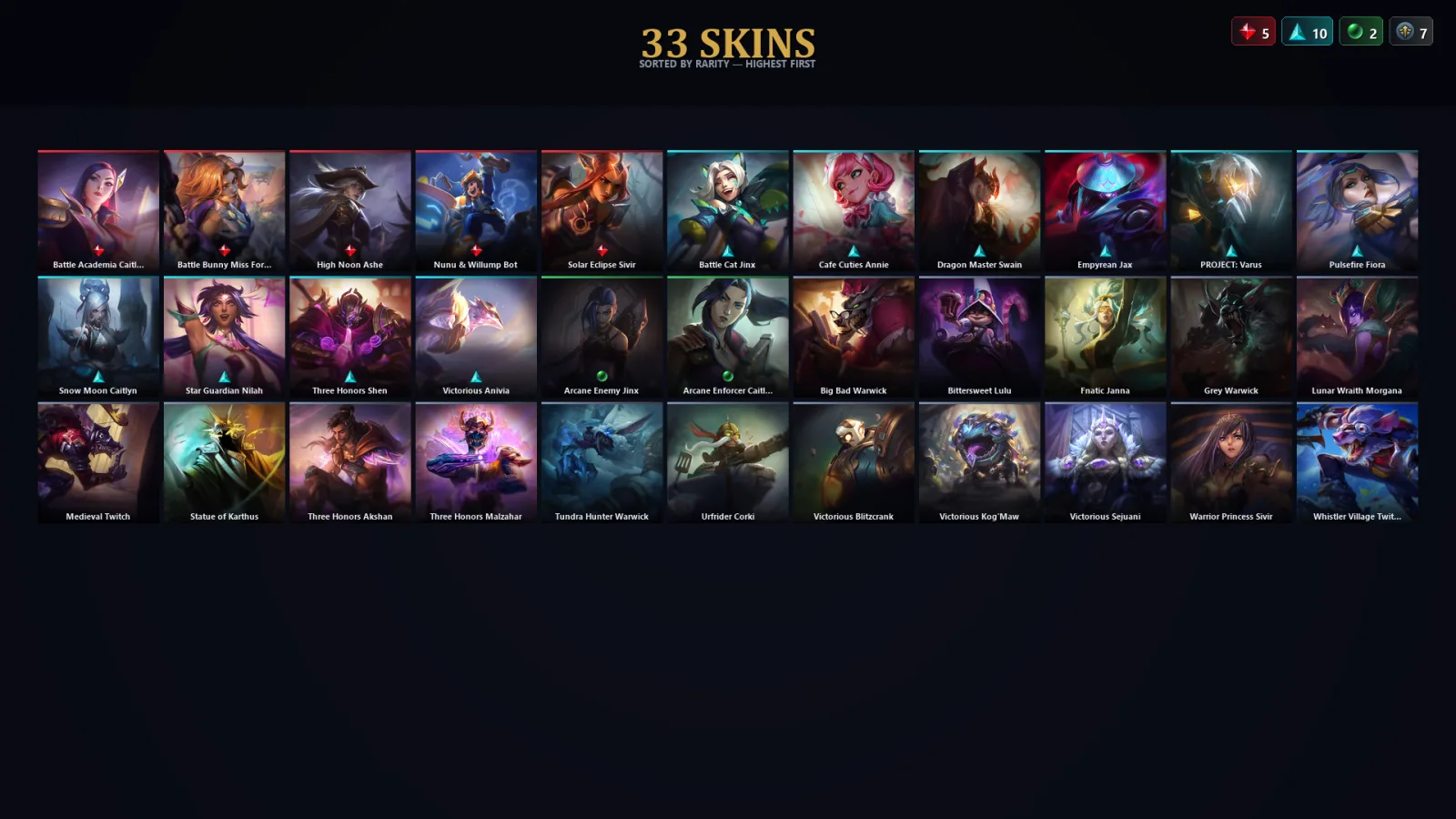 [LoL] | EUW | Level 124 | Emerald IV | 88 Champions | 33 Skins | 13,180 BE