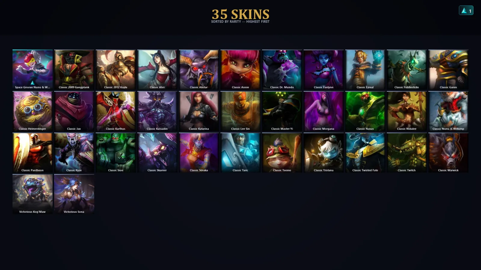 [LoL] | TR | Level 42 | 35 Champions | 35 Skins