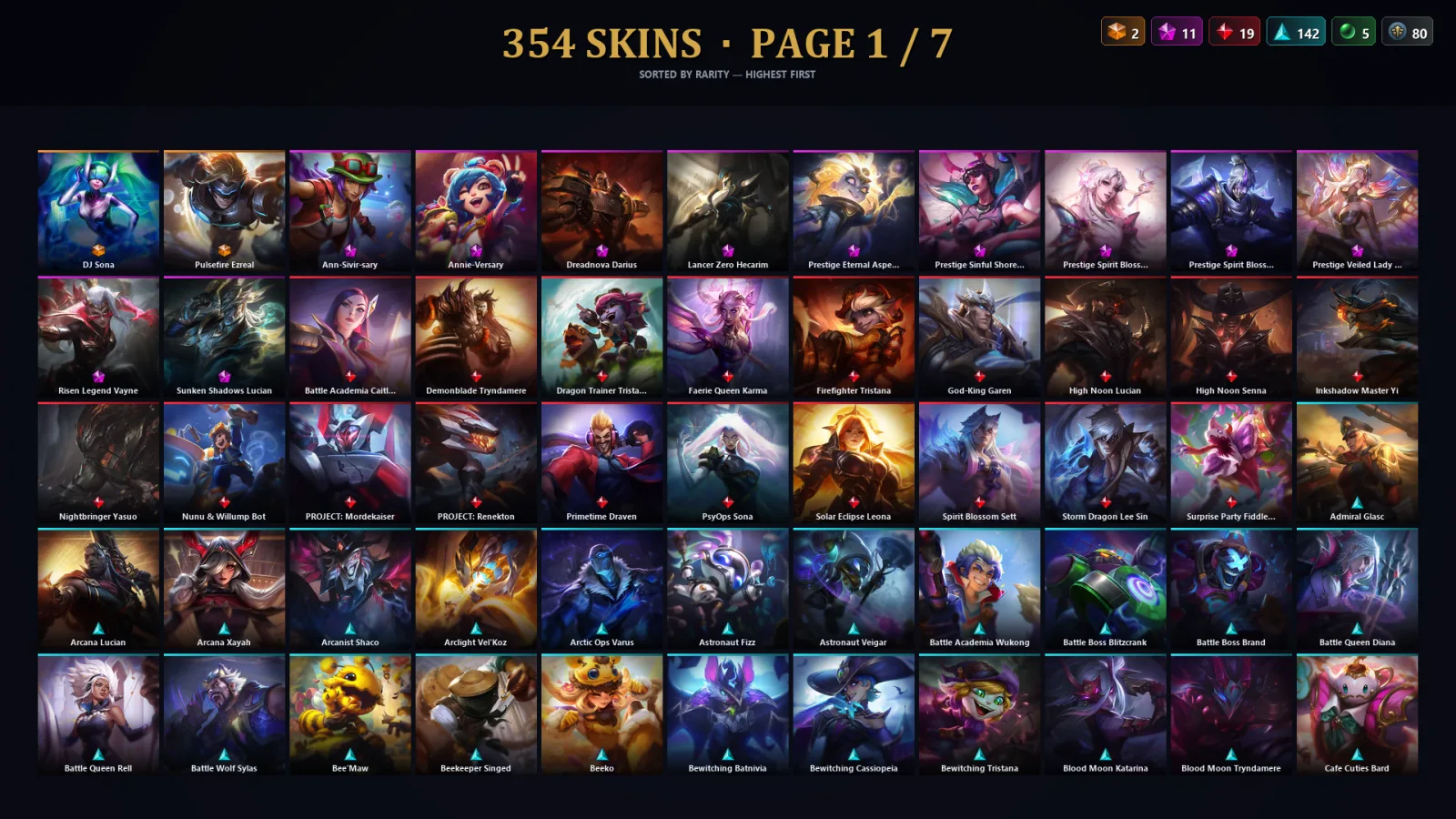 [LoL] | EUW | Level 30 | 173 Champions | 322 Skins | 54,755 BE
