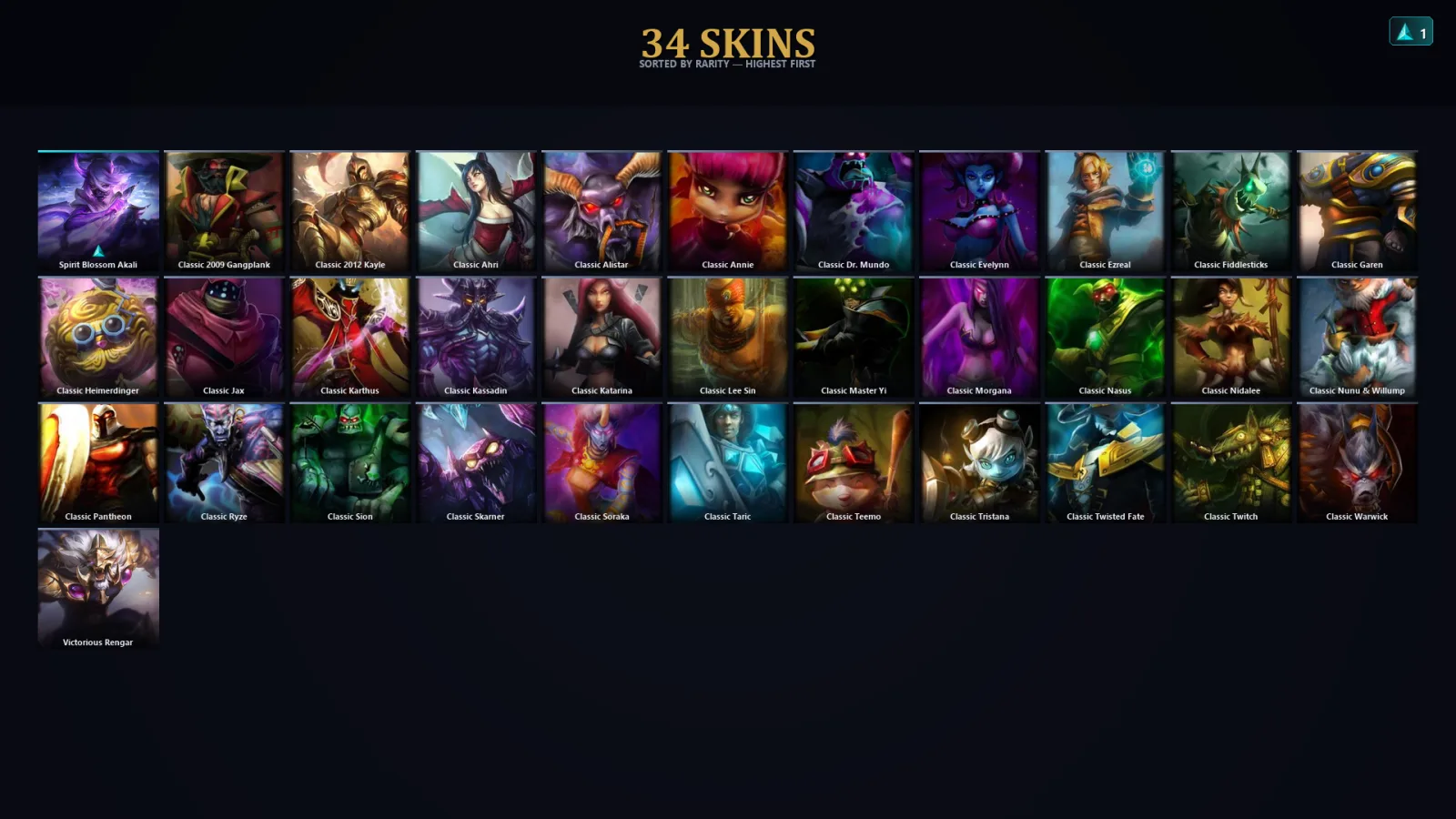 [LoL] | TR | Level 34 | Gold I | 69 Champions | 34 Skins