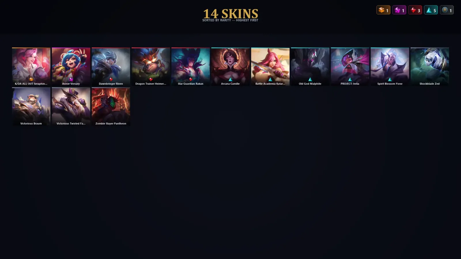 [LoL] | TR | Level 66 | Diamond II | 115 Champions | 14 Skins