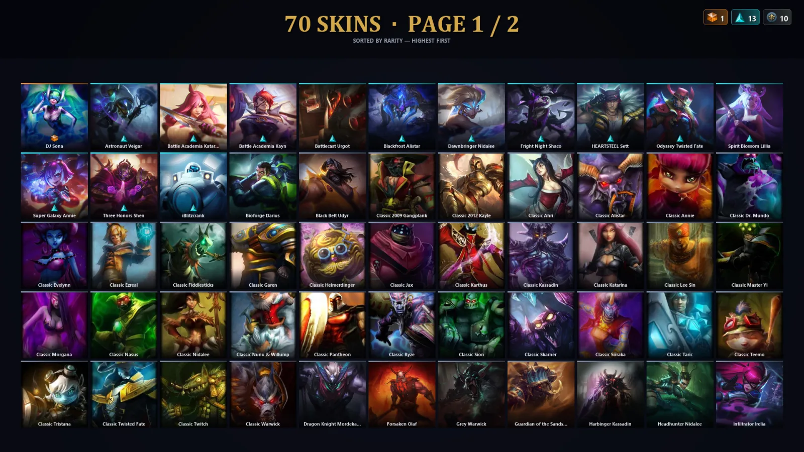 [LoL] | TR | Level 133 | Silver III | 140 Champions | 70 Skins