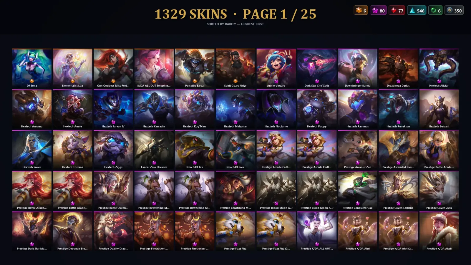 [LoL] | EUW | Level 43 | 164 Champions | 1329 Skins | 13,620 BE — LoL account