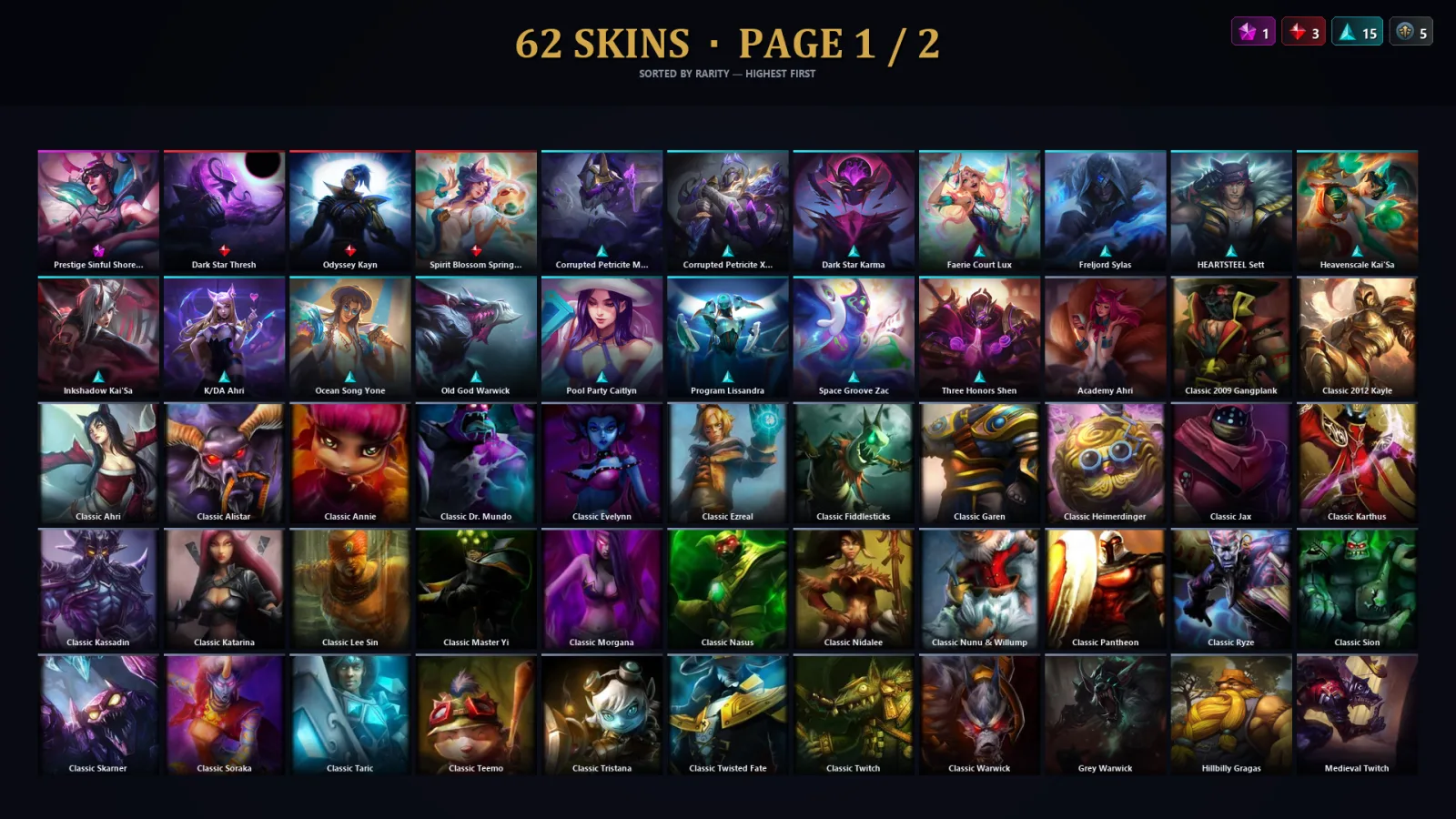 [LoL] | TR | Level 54 | Diamond IV | 139 Champions | 62 Skins