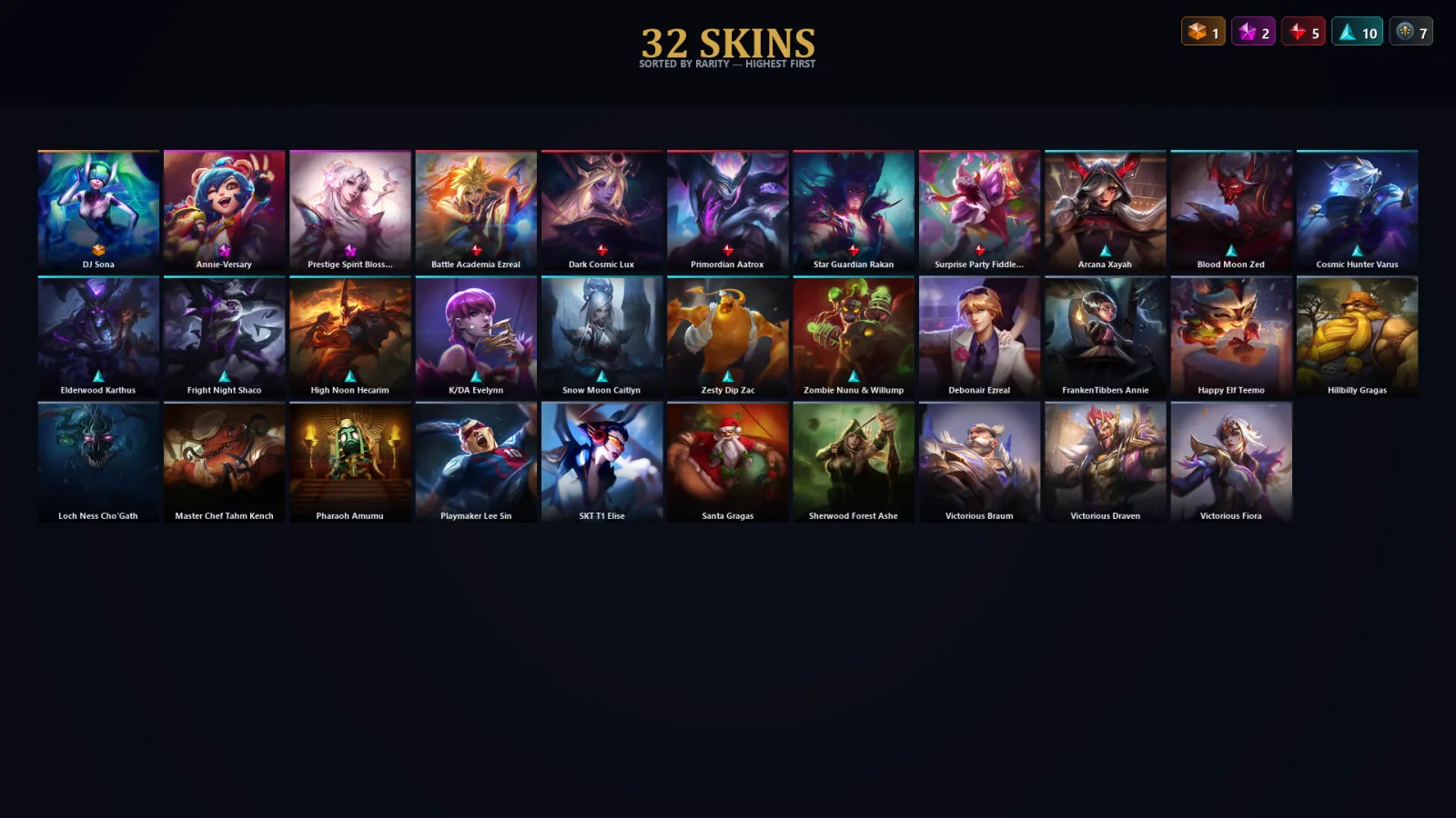 [LoL] | TR | Level 88 | Diamond II | 111 Champions | 32 Skins | 34,163 BE