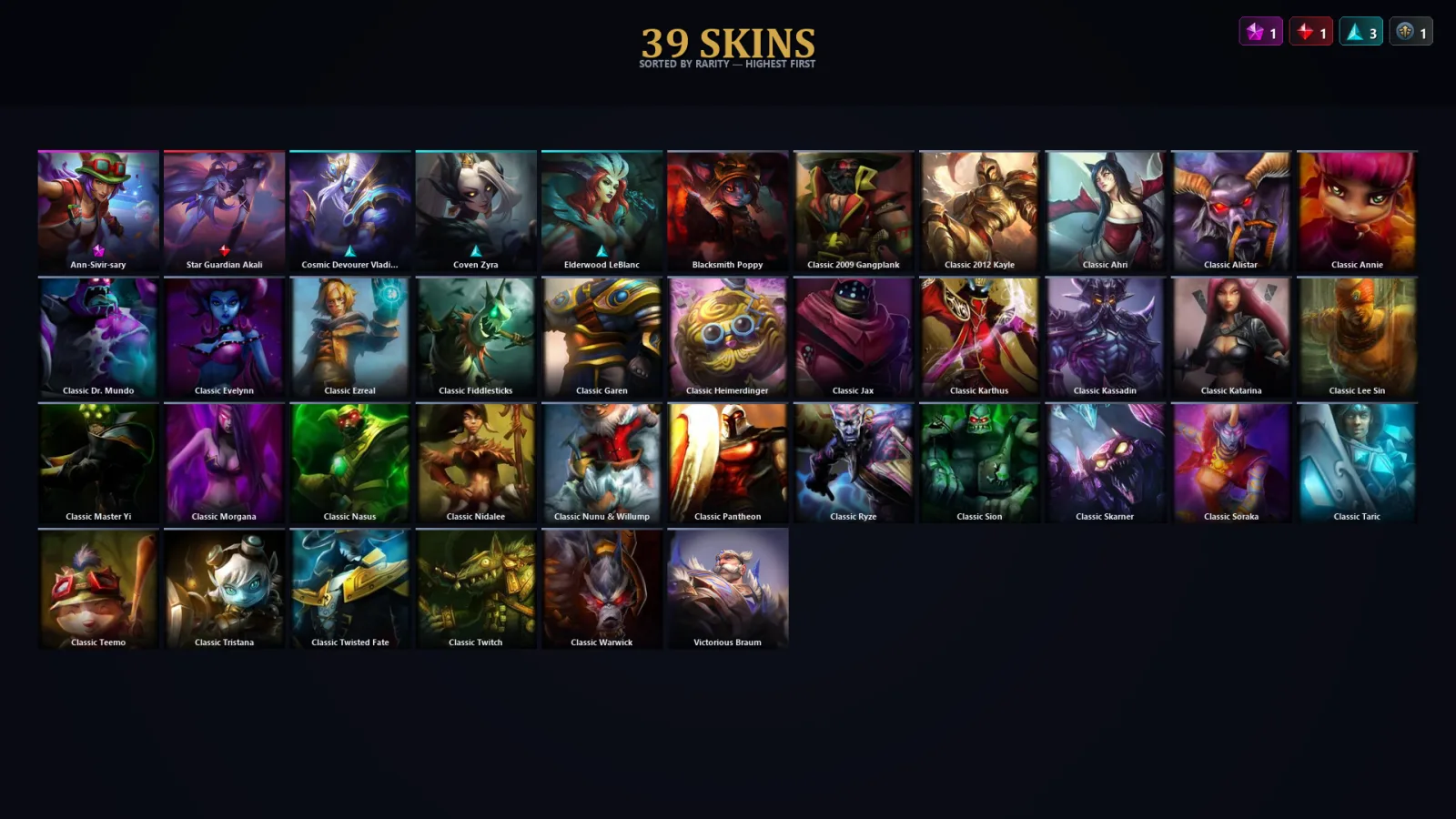 [LoL] | TR | Level 42 | Gold I | 66 Champions | 39 Skins