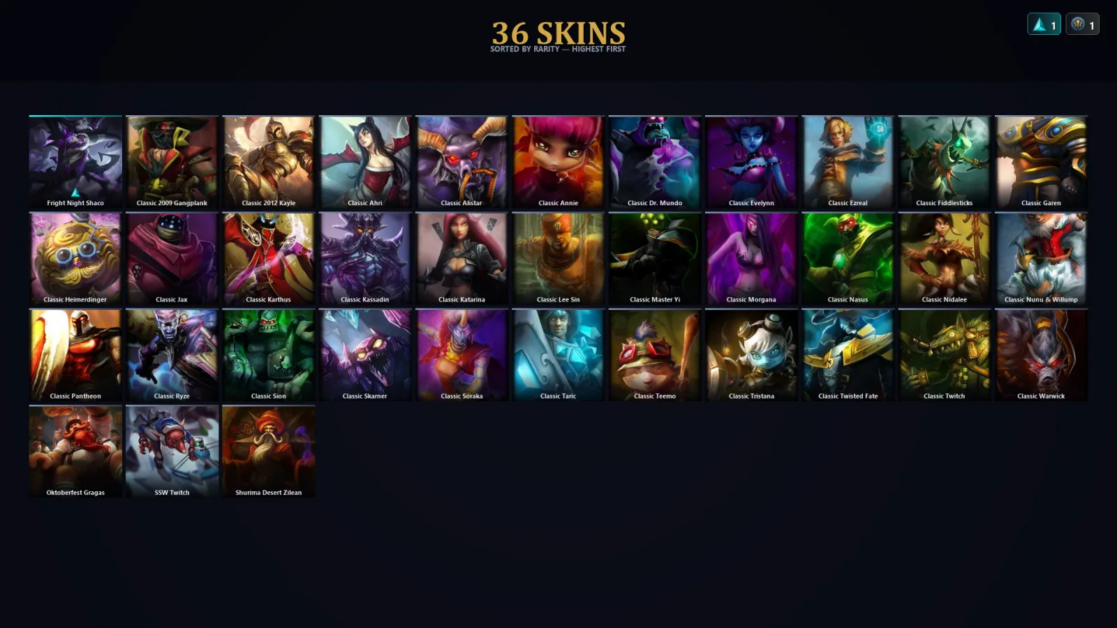 [LoL] | TR | Level 30 | 75 Champions | 36 Skins | 45,050 BE