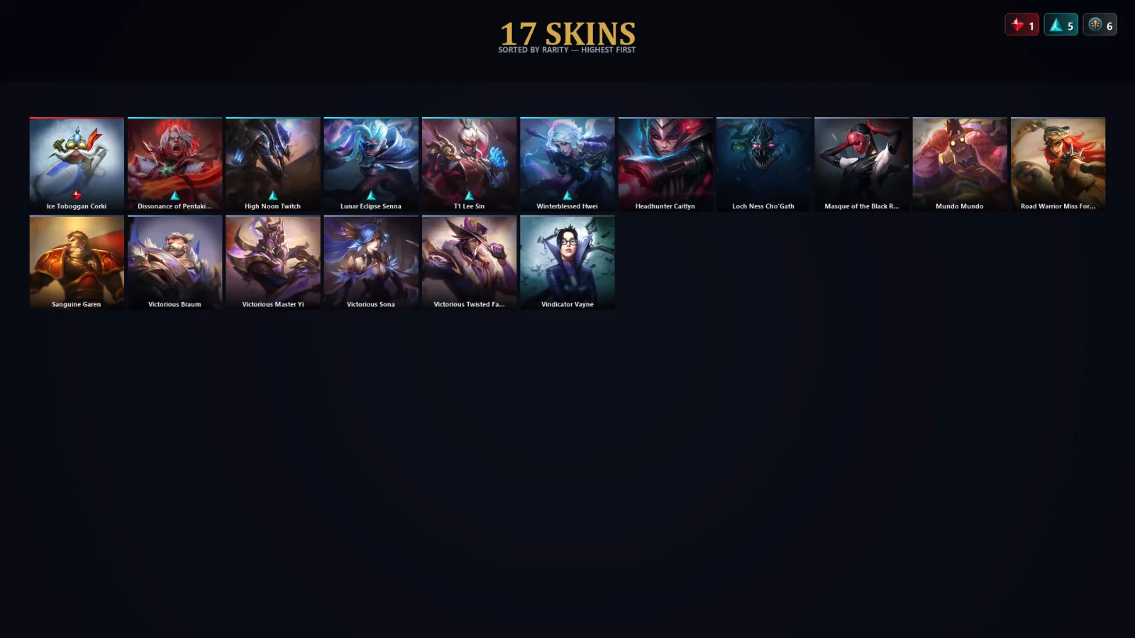 [LoL] | EUW | Level 59 | Diamond IV | 80 Champions | 17 Skins | 14,085 BE