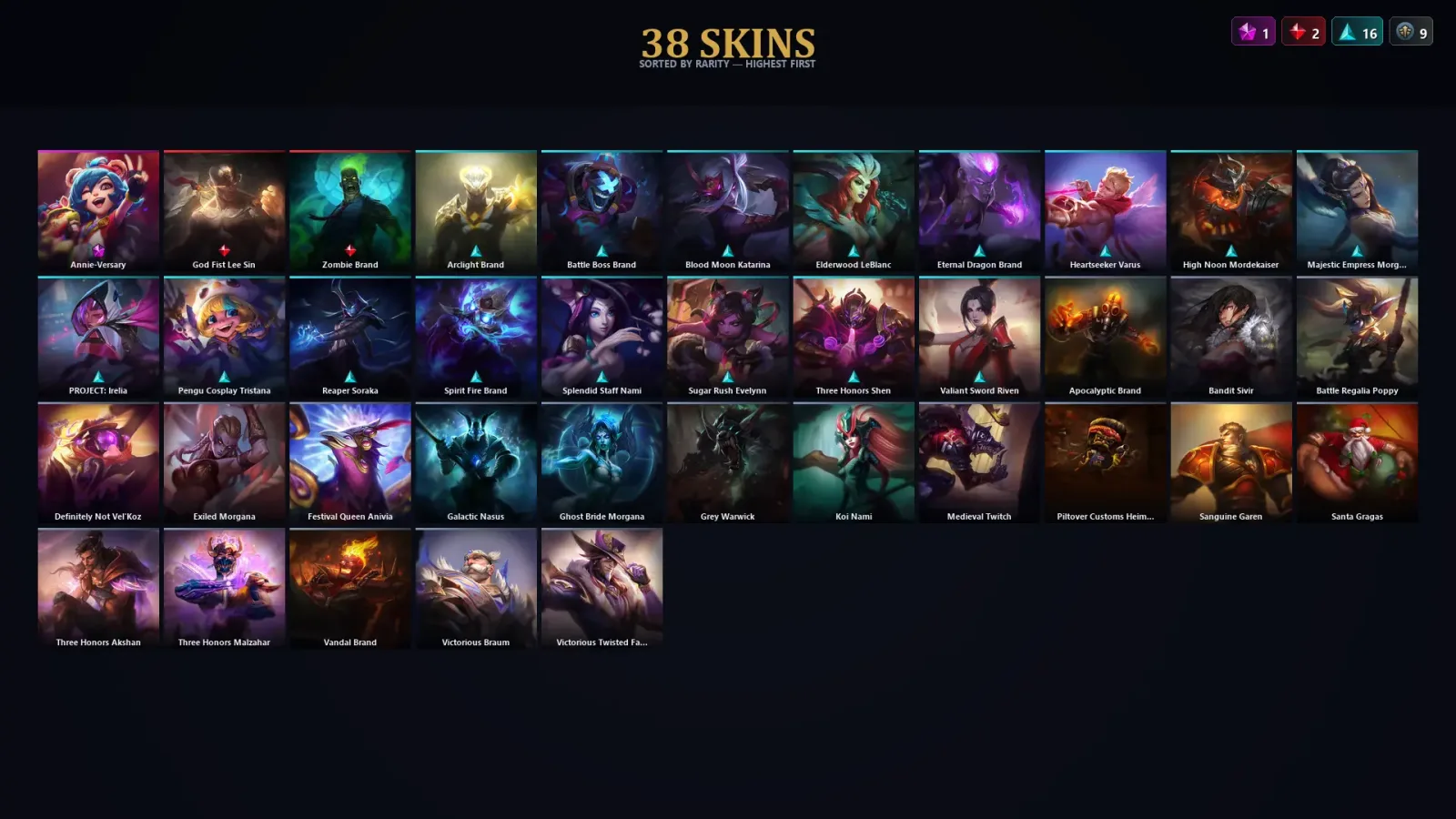 [LoL] | TR | Level 99 | Diamond IV | 71 Champions | 38 Skins — LoL account