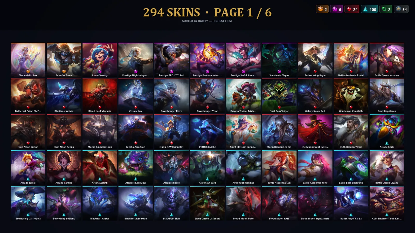 [LoL] | NA | Level 352 | 173 Champions | 294 Skins | 73,508 BE