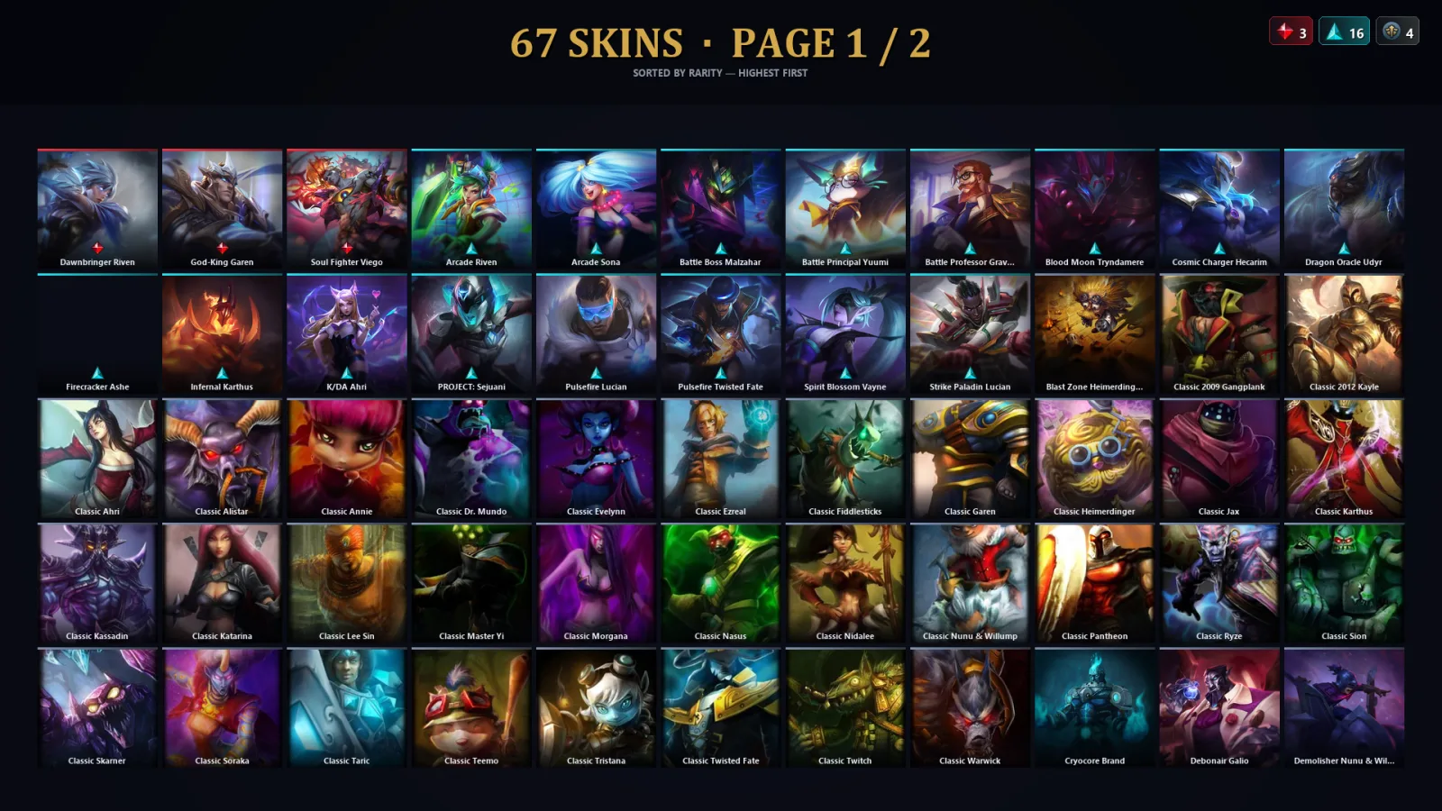 [LoL] | TR | Level 79 | 118 Champions | 67 Skins | 17,222 BE