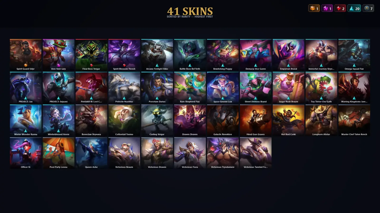 [LoL] | TR | Level 90 | Bronze II | 121 Champions | 41 Skins | 26,362 BE