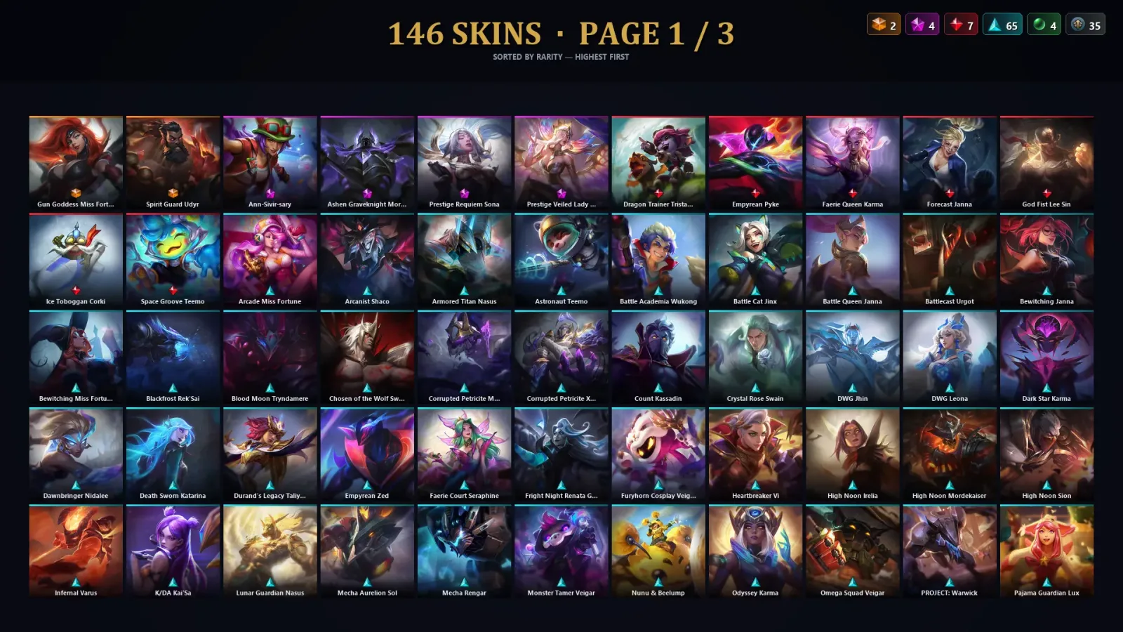 [LoL] | TR | Level 392 | Silver III | 173 Champions | 146 Skins | 106,364 BE
