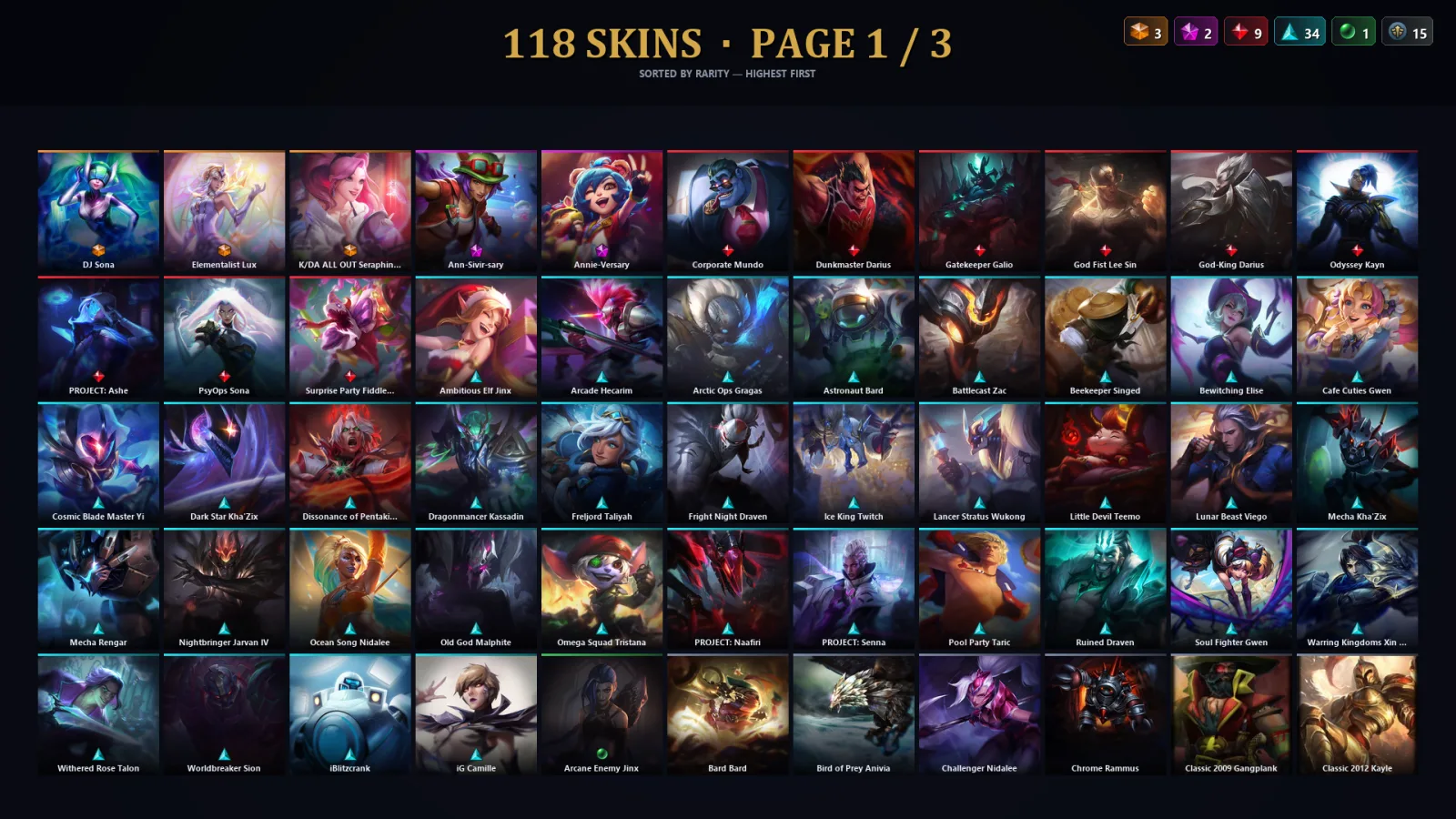 [LoL] | TR | Level 198 | Emerald I | 117 Champions | 86 Skins — LoL account