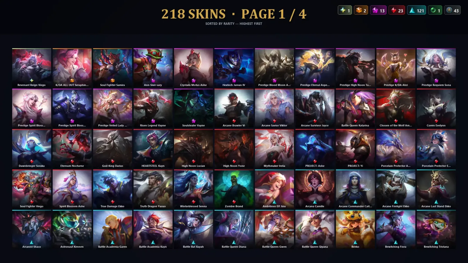 [LoL] | EUW | Level 189 | Silver III | 163 Champions | 218 Skins | 50,580 BE — LoL account