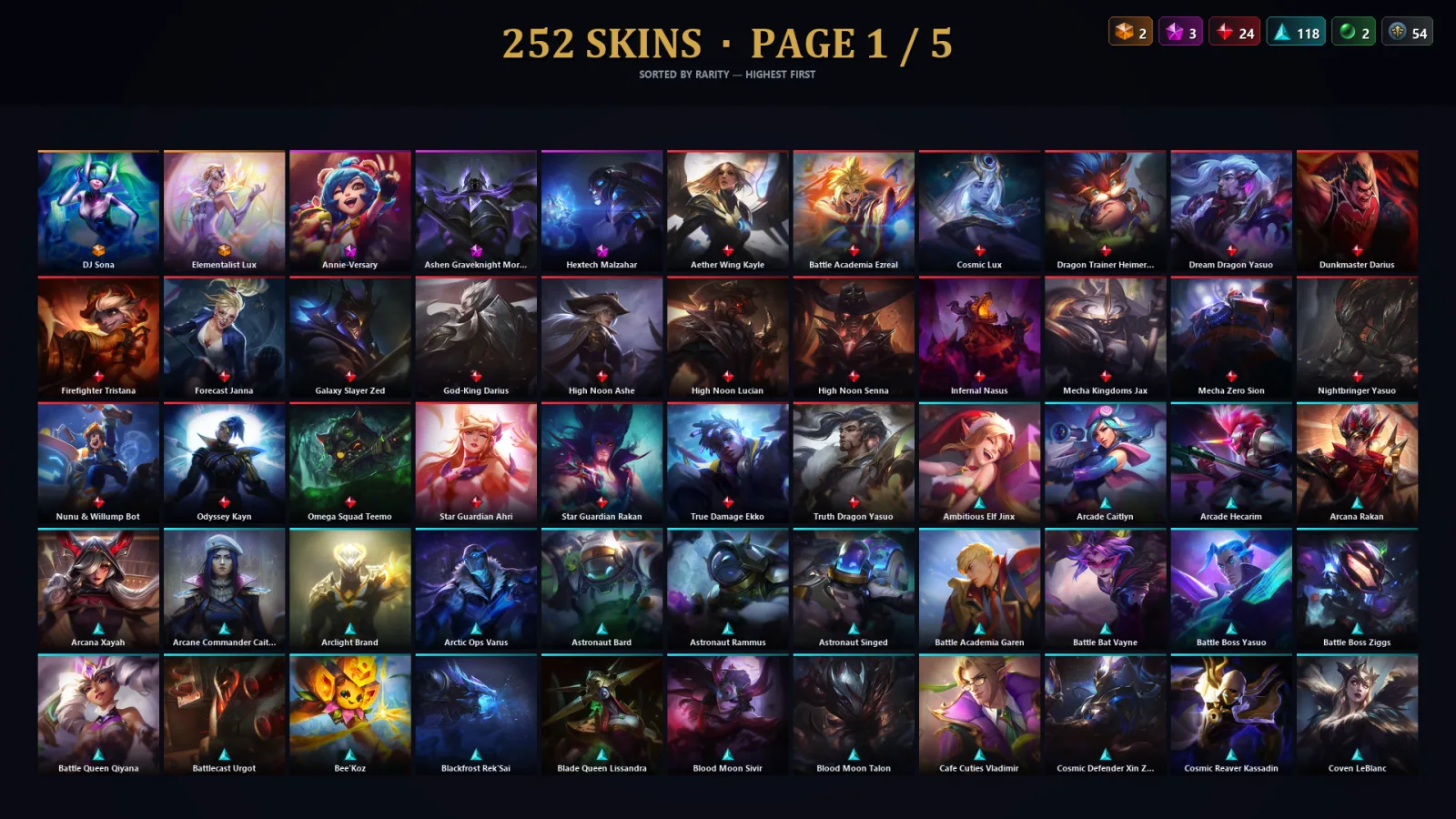 [LoL] | EUW | Level 442 | 173 Champions | 220 Skins | 169,307 BE