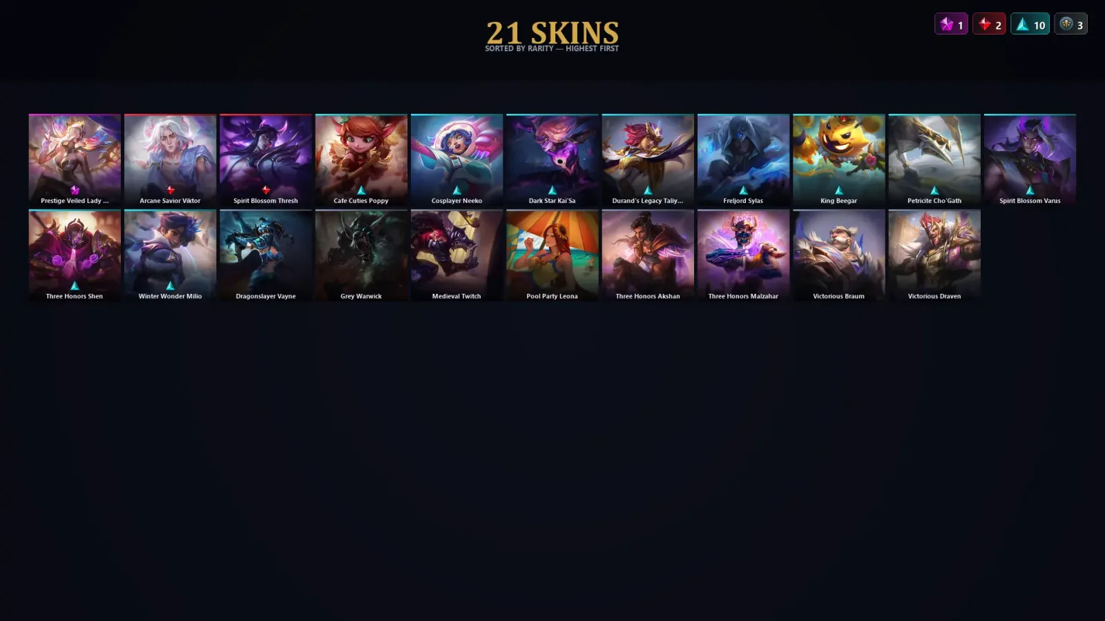 [LoL] | TR | Level 52 | Diamond IV | 122 Champions | 21 Skins