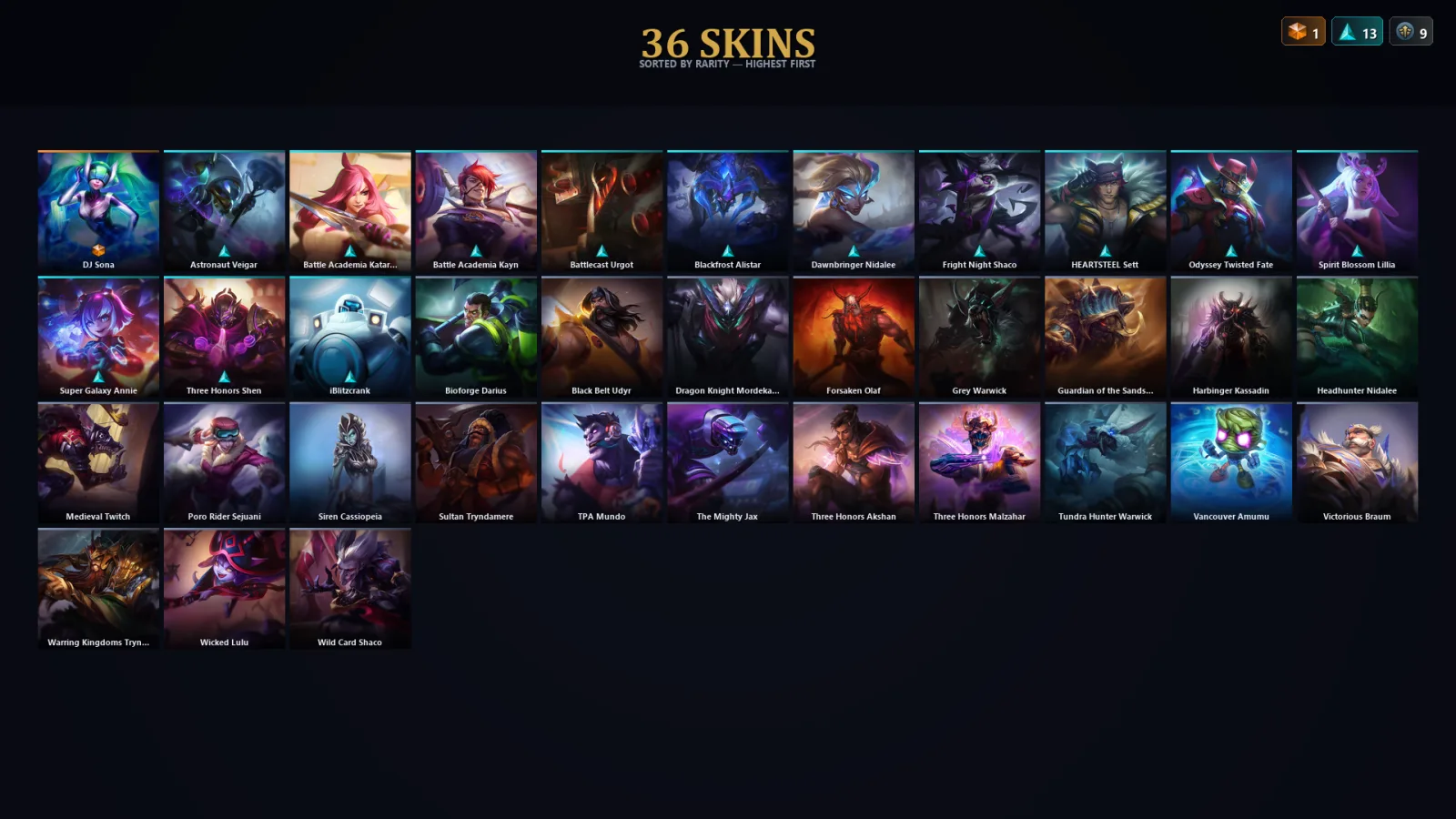 [LoL] | TR | Level 127 | Silver II | 132 Champions | 36 Skins