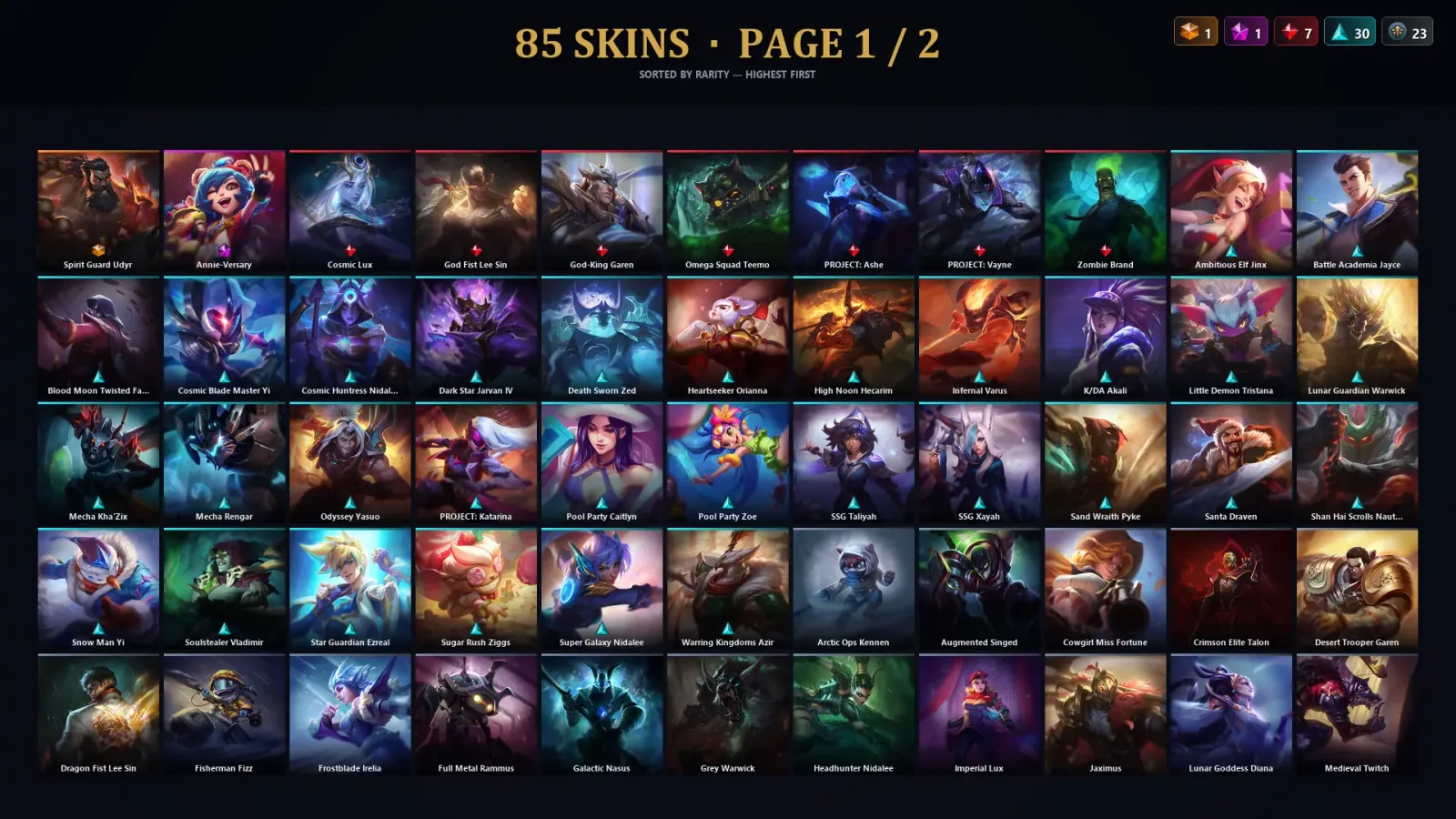 [LoL] | TR | Level 341 | 156 Champions | 85 Skins | 48,391 BE — LoL account