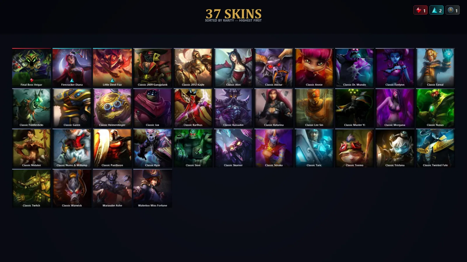 [LoL] | EUW | Level 39 | Iron IV | 30 Champions | 37 Skins