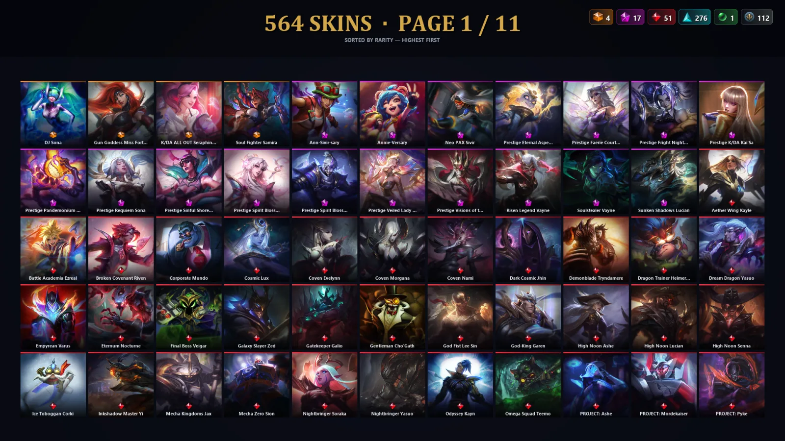 [LoL] | TR | Level 30 | Diamond I | 173 Champions | 532 Skins | 47,905 BE