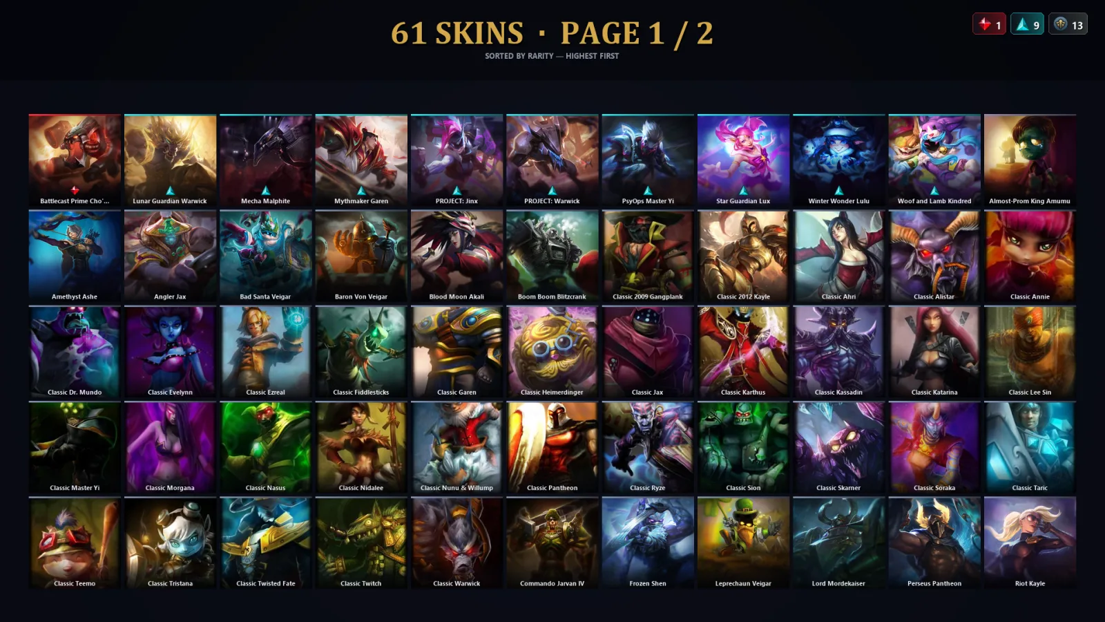 [LoL] | TR | Level 154 | Bronze IV | 117 Champions | 61 Skins | 21,604 BE