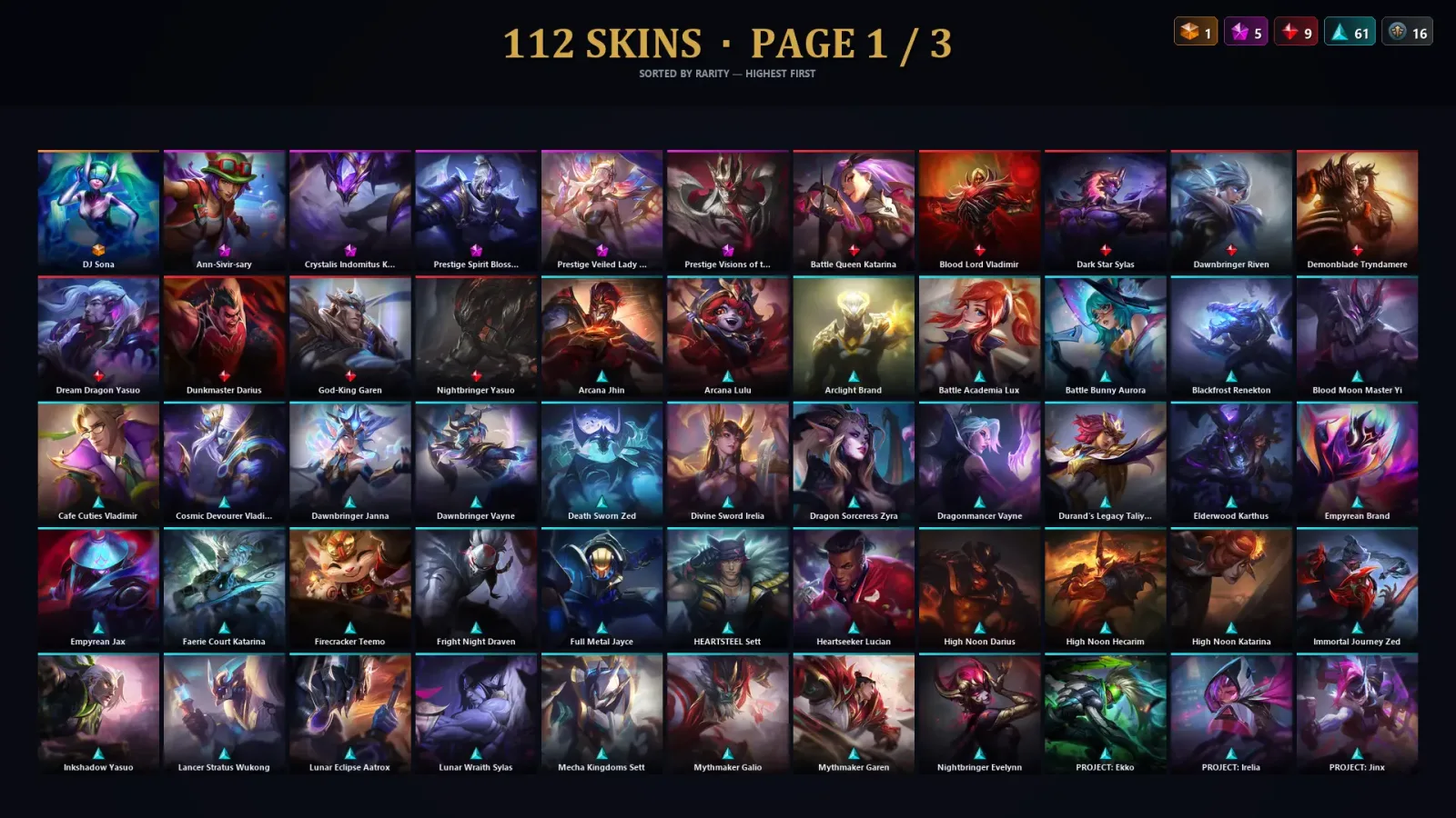 [LoL] | TR | Level 230 | Emerald IV | 173 Champions | 112 Skins | 42,549 BE