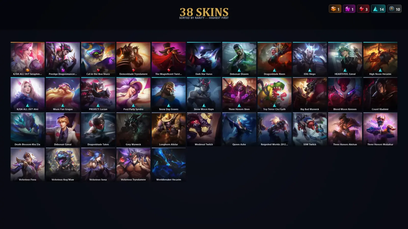 [LoL] | TR | Level 30 | Platinum II | 137 Champions | 38 Skins
