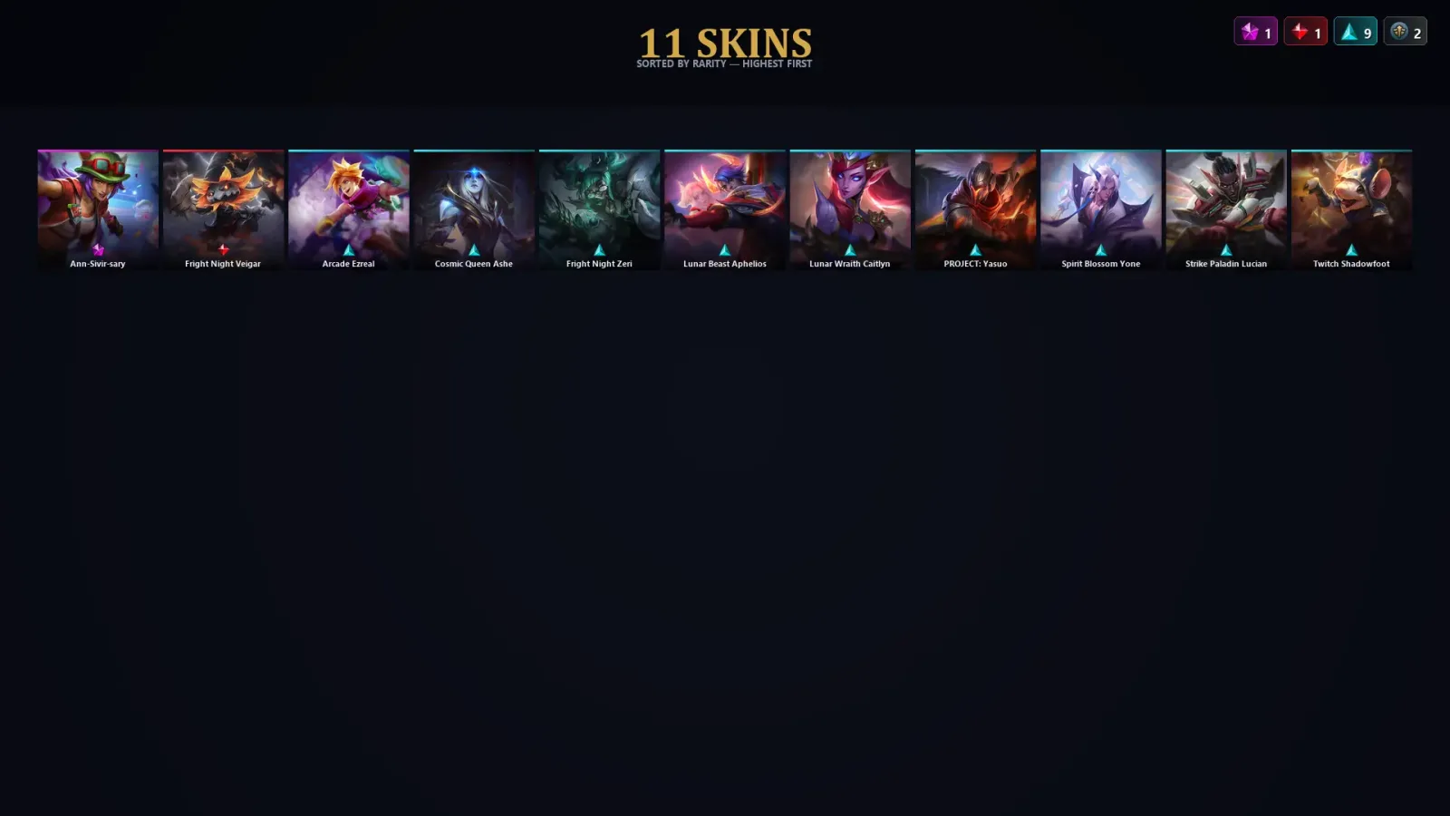 [LoL] | EUW | Level 44 | Diamond I | 55 Champions | 11 Skins | 10,571 BE — LoL account