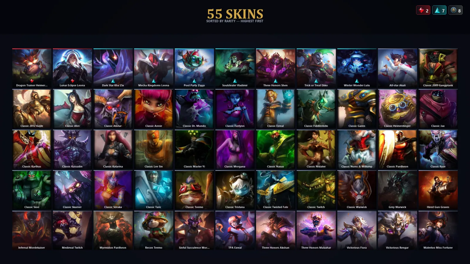 [LoL] | TR | Level 58 | Diamond II | 71 Champions | 55 Skins