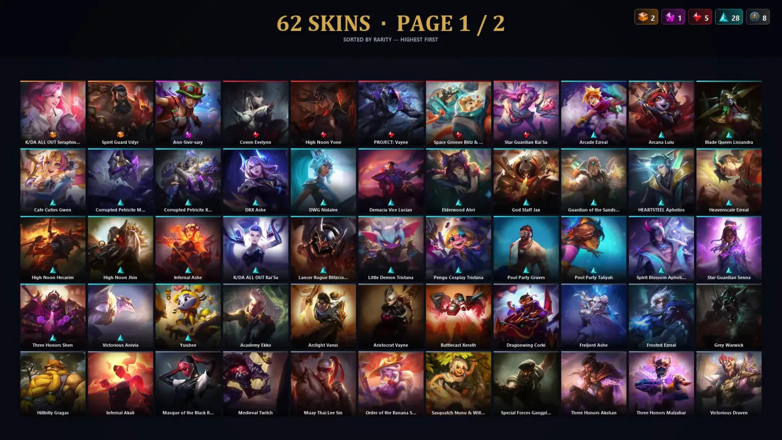 [LoL] | TR | Level 30 | Grandmaster | 173 Champions | 62 Skins | 14,069 BE