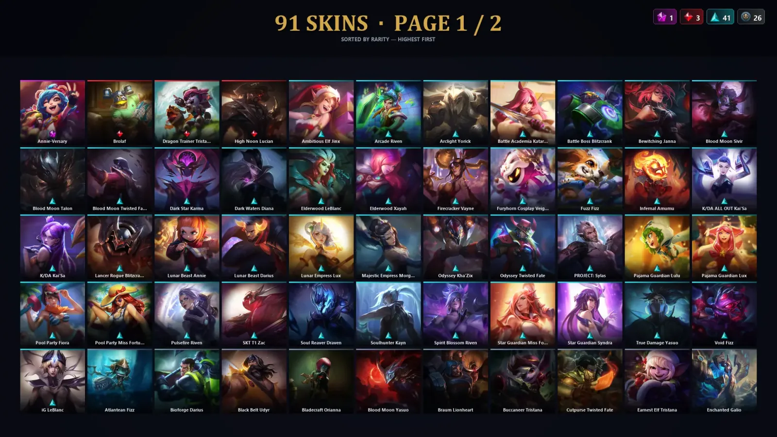 [LoL] | EUW | Level 305 | 125 Champions | 91 Skins — LoL account